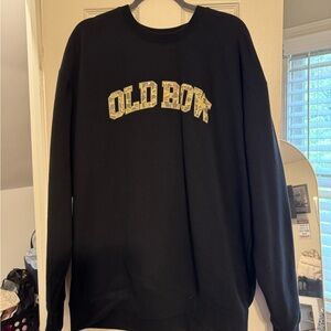 Old Row Black Crewneck Sweater for Men
